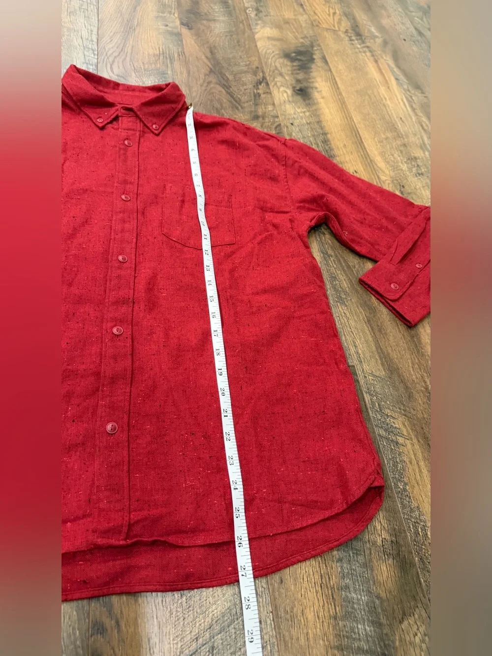 Gap Kids Boys Textured Flannel Shirt, Red, Long Sleeve, Size XXL 14-16, Oversize